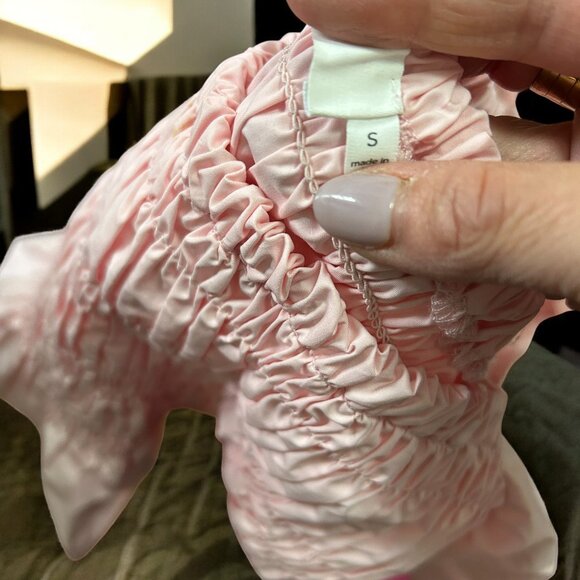 Women's Alien Patch Pink Ruffle Blouse Top Shirt Size Small - Picture 4 of 4